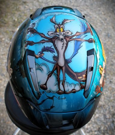 Casque Coyote peinture customisée, peinture casque, airbrush custom paint, helmet custom paint, peinture perso, casque customisé